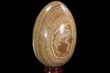 Polished, Banded Aragonite Egg - Morocco #98934-1